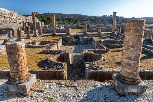 Foto das ruínas de Conímbriga. Ruínas de um povoado romano em Portugal.